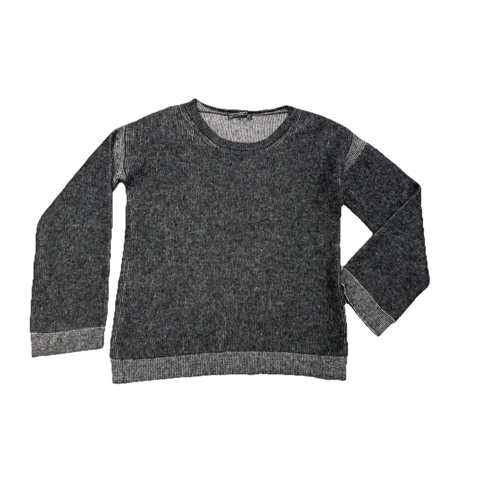 Peruvian Connection Vintage Alpaca Sweater Pullover Gray‎ Black Size XS